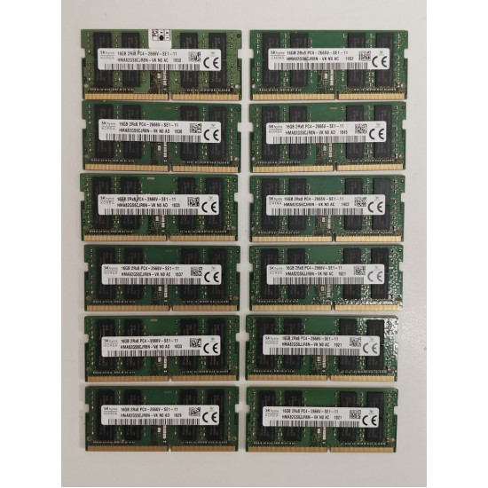 Memorie ram Laptop SK Hynix 16GB, DDR4, 2Rx8, PC4-2666V, 2666Mhz, HMA82GS6CJR8N-VK, PC4-21300, CL19, Non-ECC, sodimm, 260 pini