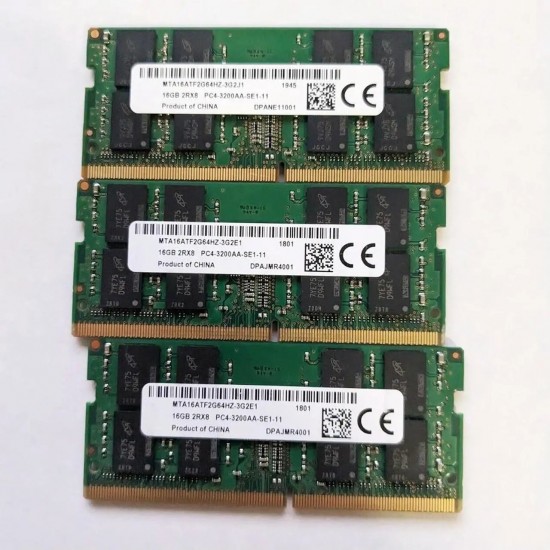 Memorie ram Laptop Micron 16GB, DDR4, 2Rx8, PC4-3200AA, 3200Mhz, MTA16ATF2G64HZ-3G2J1, PC4-25600, CL22, Non-ECC, sodimm, 260 pini
