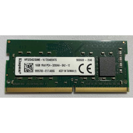 Memorie ram Laptop Kingston 16GB, DDR4, 1Rx8, PC4-3200AA, 3200Mhz, HP32D4S2S8ME-16, PC4-25600, CL22, Non-ECC, sodimm, 260 pini