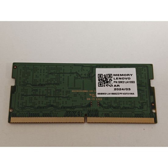 Memorie ram Laptop Samsung 16GB, DDR5, 1Rx8, 5600Mhz, PC5-5600B, M425R2GA3BB0-CWM0D, PC5-44800, CL40, Non-ECC, sodimm, 262 pini