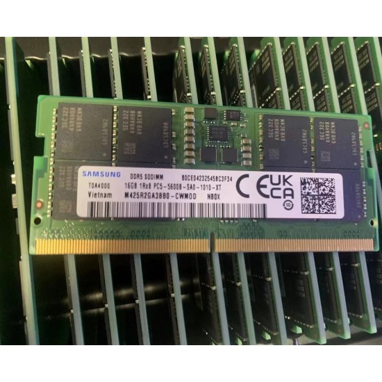Memorie ram Laptop Samsung 16GB, DDR5, 1Rx8, 5600Mhz, PC5-5600B, M425R2GA3BB0-CWM0D, PC5-44800, CL40, Non-ECC, sodimm, 262 pini
