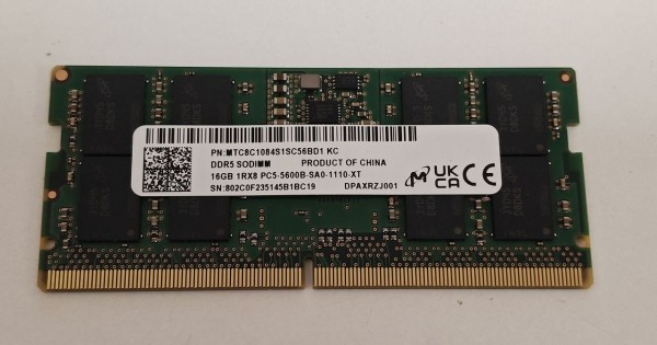 Memorie ram Laptop Micron 16GB, DDR5, 1Rx8, 5600Mhz, PC5-5600B