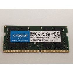 Memorie ram Laptop Crucial 16GB, DDR4, 2Rx8, DDR4-2666, 2666Mhz, CT16G4S266M.M16FR, PC4-21300, 1.2V, CL19, Non-ECC, sodimm, 260 pini