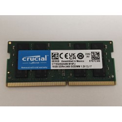 Memorie ram Laptop Crucial 16GB, DDR4, 2Rx8, DDR4-2400, 2400Mhz, CT16G4SFD824A, PC4-19200, 1.2V, CL17, Non-ECC, sodimm, 260 pini