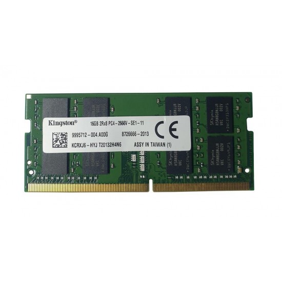 Memorie ram Laptop Kingston 16GB, DDR4, 2Rx8, PC4-2666V, 2666Mhz, KCRXJ6-HYJ, PC4-19200, 1.2V, CL19, Non-ECC, sodimm, 260 pini