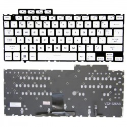 Tastatura Laptop Gaming, Asus, ROG Flow X13 GV302V, GV302VU, GV302X, GV302XA, GV302XI, GV302XV, GV302XU, iluminata, alba, layout US