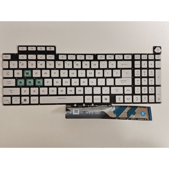 Tastatura Laptop Gaming, Asus, TUF A16 FA608F, FA608FM, FA608FP, FA608P, FA608PM, FA608PP, FA608U, FA608UM, FA608UP, iluminata, alba, layout US
