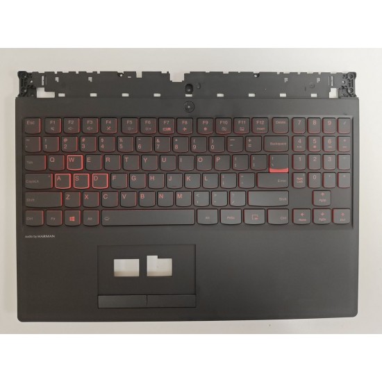 Carcasa superioara cu tastatura palmrest Laptop, Lenovo, Legion 5CB0U42805, 5CB0U43780, 5CB0U43774, EC17L000400, AP1DG000200, EY515 KB SUP BKT, iluminata, rosie, layout US