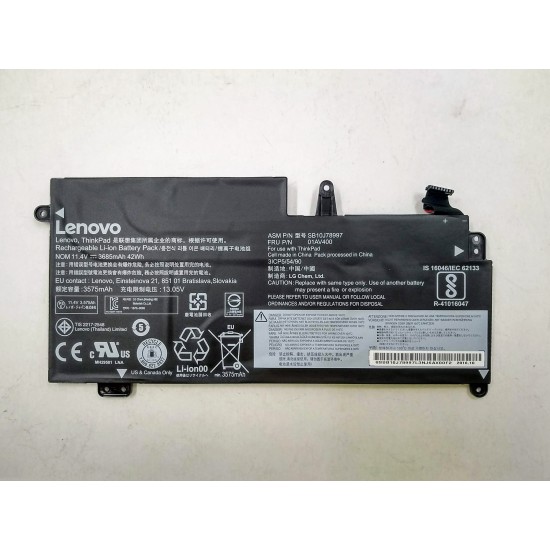Baterie Laptop, Lenovo, ThinkPad 01AV400, 01AV401, 01AV402, 01AV435, 01AV436, 01AV437, 5B10J78998, 5B10J78999, SB10K97593, SB10K97594, 11.4V, 3575mAh, 42Wh