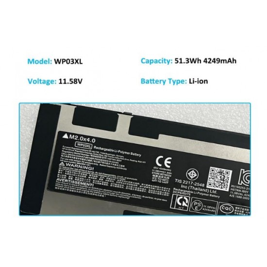 Baterie Laptop, HP, Split X2 13-M, 13-M000 series, M64304-421, HSTNN-LB8V, 31CP6/60/75, WP03XL, 11,58V, 4249mAh, 51.3Wh