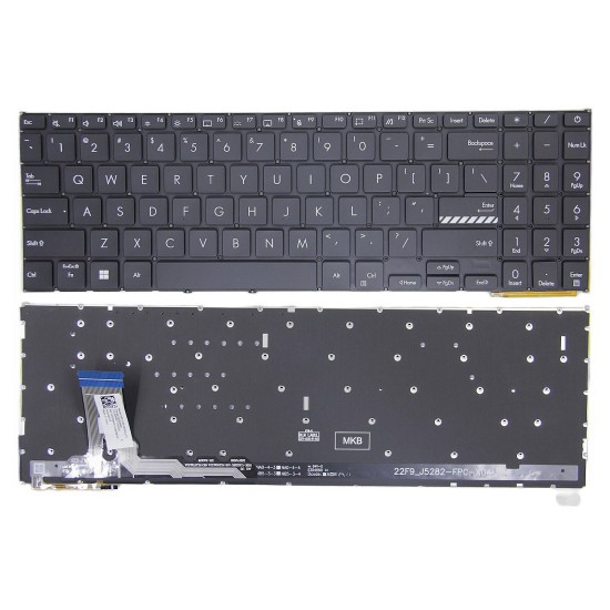 Tastatura Laptop, Asus, VivoBook 15 E1504F, E1504FA, E1504FAB, E1504G, E1504GA, iluminata, neagra, layout US
