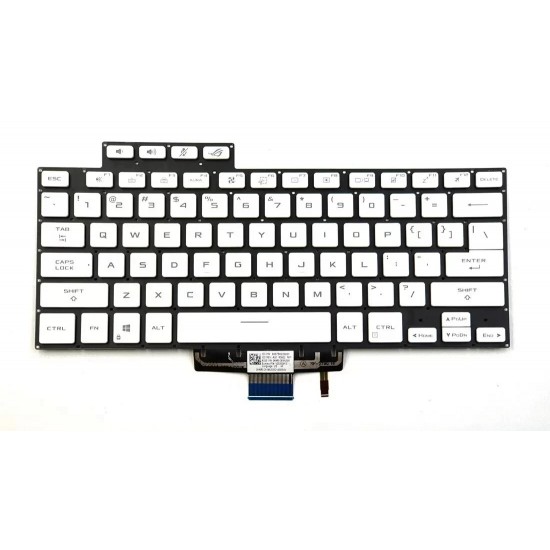 Tastatura Laptop Gaming, Asus, ROG Zephyrus G15 GA503I, GA503IM, GA503Q, GA503QC, GA503QE, GA503QM, GA503QR, GA503QS, GA503R, GA503RM, GA503RW, GA503RX, GA503RS, iluminata, alba, layout US