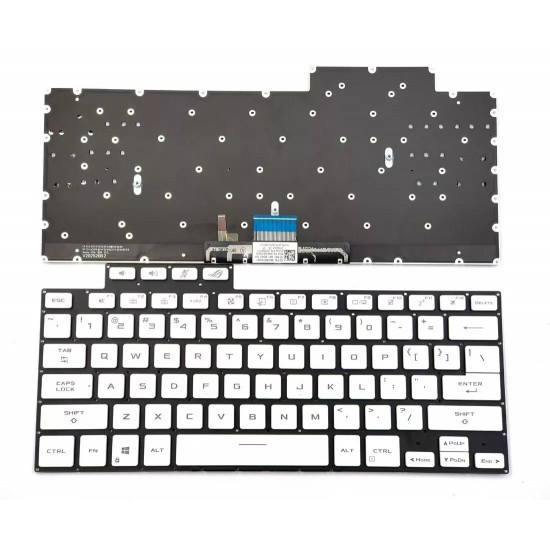 Tastatura Laptop Gaming, Asus, ROG Zephyrus G15 GA503I, GA503IM, GA503Q, GA503QC, GA503QE, GA503QM, GA503QR, GA503QS, GA503R, GA503RM, GA503RW, GA503RX, GA503RS, iluminata, alba, layout US