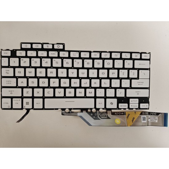 Tastatura Laptop Gaming, Asus, TUF A14 FA401K, FA401KH, FA401KM, FA401U, FA401UH, FA401UM, FA401UU, FA401UV, iluminata, alba, layout US