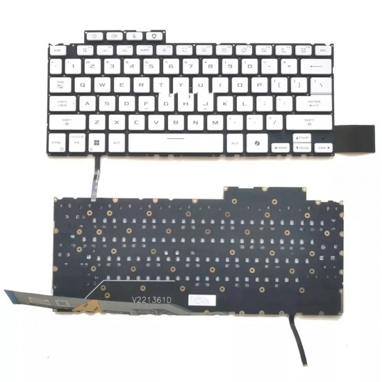 Tastatura Laptop Gaming, Asus, TUF A14 FA401K, FA401KH, FA401KM, FA401U, FA401UH, FA401UM, FA401UU, FA401UV, iluminata, alba, layout US