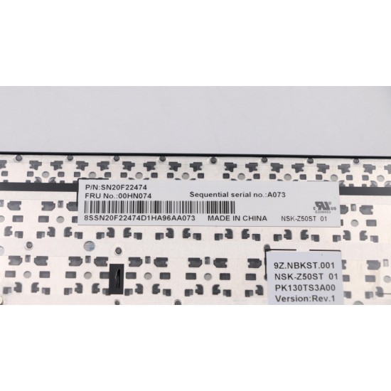 Tastatura Laptop, Lenovo, ThinkPad 01AX160, 00HN000, 00HN037, 00HN074, V147820AS1, SN20F22537, SN20F22222222V147820AS1, cu mouse pointer, layout US