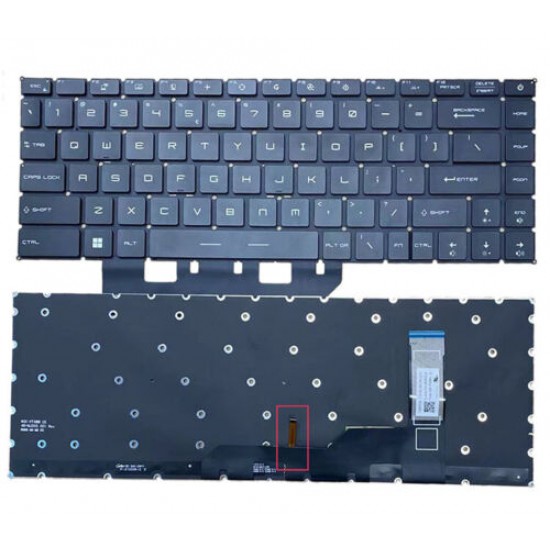 Tastatura Laptop, MSI, Summit E14 A11SCS, A11MT, B11SCT, MS-14C4, MS-14C5, iluminata, layout US Tastaturi noi