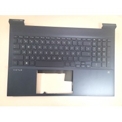 Carcasa superioara cu tastatura palmrest Laptop, HP, Victus 16-D, 16-E, M54739-271, cu iluminare, layout US, blue