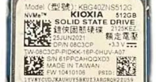 SSD Laptop Toshiba Kioxia, KBG40ZNS512G, 512GB, PCIe Gen3 x4, M.2