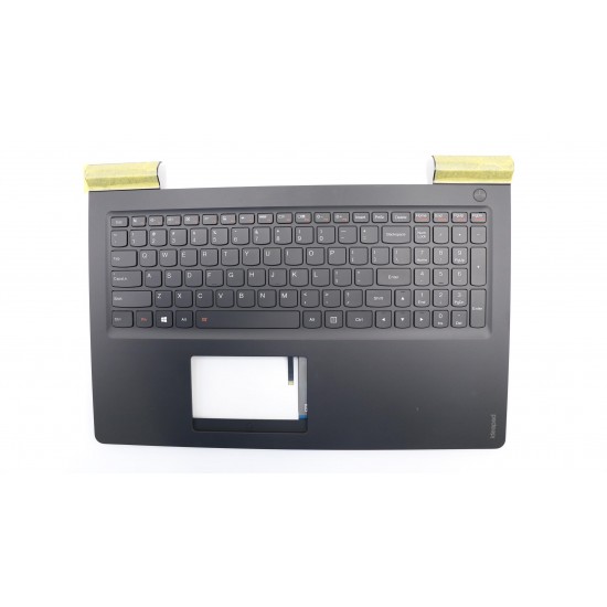 Carcasa superioara cu tastatura palmrest Laptop, Lenovo, IdeaPad 700-15ISK Type 80RU, 5CB0L03571, iluminata, neagra, layout US