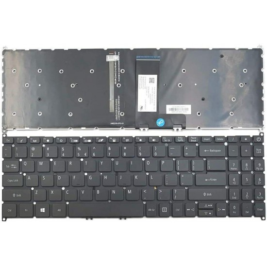 Tastatura Laptop, Acer, Extensa EX215-31, EX215-51G, EX215-52G, EX215-53G, EX215-54G, iluminata, layout US Tastaturi noi