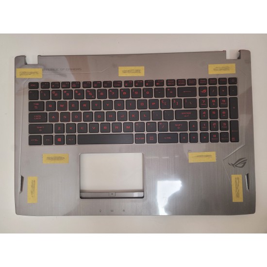 Carcasa superioara cu tastatura palmrest Laptop, Asus, ROG FX502VS, FX502VT, FX502VY, FX60VM, 90NB0DD6-R31UI0, 13NB0DR6AP0111, iluminata, layout US Carcasa Laptop