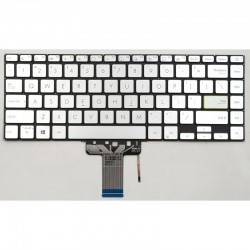 Tastatura Laptop, Asus, VivoBook S14 E410, E410M, E410MA, iluminata, argintie, layout US
