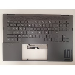 Carcasa superioara cu tastatura palmrest Laptop, HP, Omen 16-N, TPN-Q265, M62264-001, M62259-001, N14061-001, N14061-B31, N14061-271, iluminata RGB, layout US