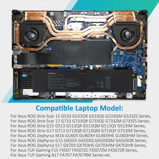 Baterie Laptop Gaming, Asus, TUF F17 FX707ZR, FX707ZM, 0B200-03880000, 4ICP5/63/133, C41N2013, C41N2013-1, 15.4V, 5675mAh, 90Wh Baterii Laptop