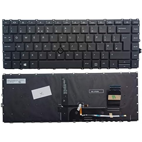 Tastatura Laptop, HP, EliteBook 745 G7, 745 G8, 840 G7, 840 G8, iluminata, cu point sticker, layout UK Tastaturi noi