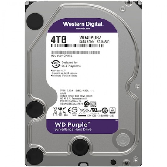 HDD WD Purple, 4TB, 5400rpm, 64 MB cache, SATA III Hard Disk-uri