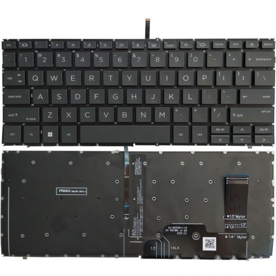 Tastatura Laptop, HP, Zbook FireFly 14 G7, M93407-001, iluminata, layout US Tastaturi noi