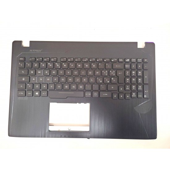 Carcasa superioara cu tastatura palmrest Laptop, Asus, ROG GL553, GL553V, GL553VW, GL55VE, GL553VD, GL553VD, FX53VD, FX553VD, ZX53VD, iluminata RGB, layout IT (italiana)