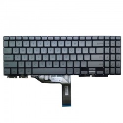 Tastatura Laptop, Asus, ZenBook Flip 15 UX562FA, UX562FAC, UX562UG, UX562IA, UX562IQ, iluminata, argintie, layout US