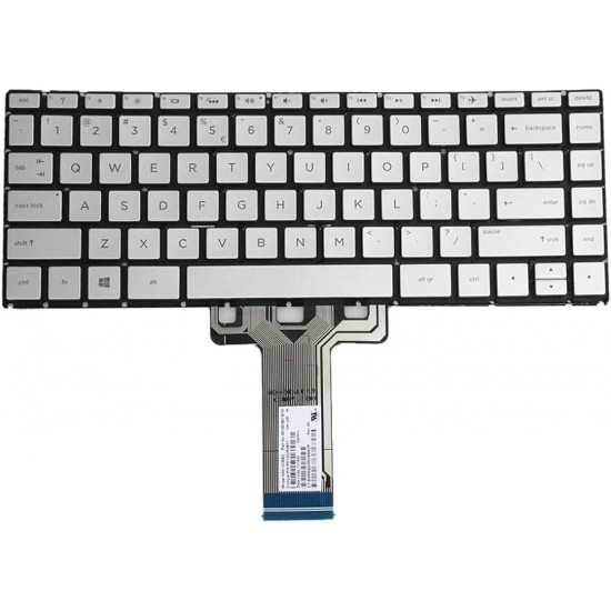Tastatura Laptop, HP, Pavilion 14T-BS, 14S-BE, 14S-CF, 14S-CR, 14S-DK, 14T-CF, 14T-DF, 14S-BC, 14G-BR, 14M-DH, 14M-CF, iluminata, argintie, layout US Tastaturi noi