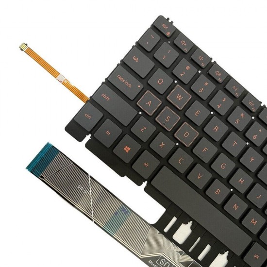 Tastatura Laptop, Dell, Vostro 15 3500, 3501 (2021), iluminata, portocalie, layout US Tastaturi noi
