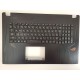 Carcasa superioara cu tastatura palmrest Laptop, Asus, ROG GL753, GL753V, GL753VE, GL753VD, iluminata, RGB, layout JP (japoneza)