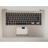 Carcasa superioara cu tastatura palmrest Laptop, Asus, X510, X510U, X510UQ, X510UR, F510, F510U, S510, S510U, S510UN, K510, K510U, R520U, 90NB0FQ1-R31, iluminata, layout UK