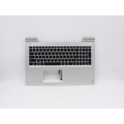 Carcasa superioara cu tastatura palmrest Laptop, Lenovo, IdeaPad 700-15ISK Type 80RU, iluminata, argintie, layout US