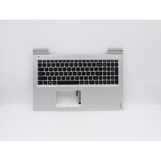 Carcasa superioara cu tastatura palmrest Laptop, Lenovo, IdeaPad 700-15ISK Type 80RU, iluminata, argintie, layout US Carcasa Laptop