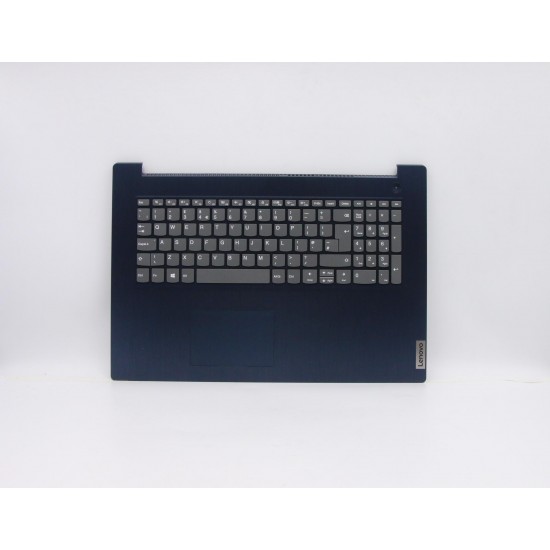 Carcasa superioara cu tastatura palmrest Laptop, Lenovo, IdeaPad 3-17IML05 Type 81WC, 5CB0X56776, AM1JX000, albastra, layout UK