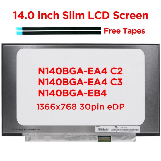 Display compatibil Laptop, NT140WHM-N34, B140XTN07.6, B140XTN07.3, B140XTN07.2, N140BGA-EB4, N140BGA-EA4, NT140WHM-N51, 01YN140, 01YN141, 01YN142, 14 inch, HD 1366x768, 315mm latime, 30 pini Display Laptop