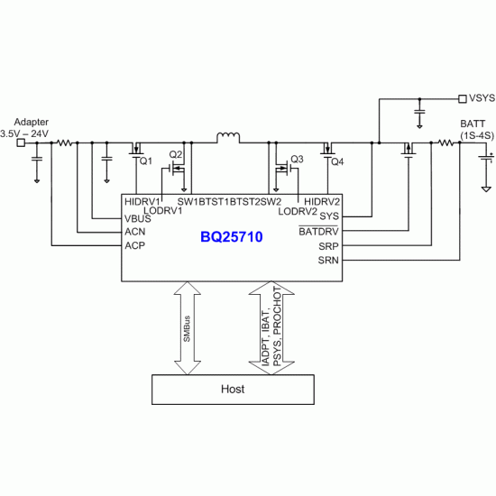 SMD BQ25710, BQ25710RSNR, BQ25710RSNT Chipset