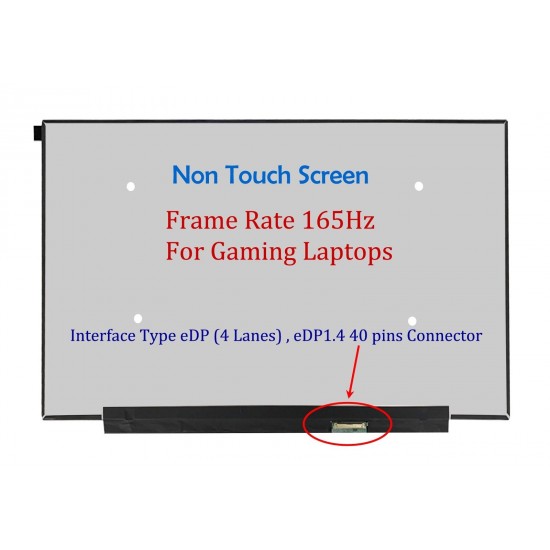 Display Laptop Gaming, Acer, Nitro 5 AN517-55, KL.1730E.012, NE173QHM-NY6, 17.3 inch, QHD 2560x1440, 165Hz, 40 pini Display Laptop