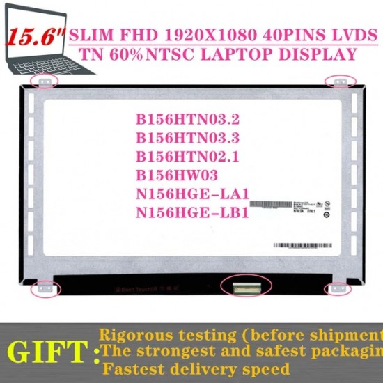 Display Laptop, 0C0T2R, C0T2R, 09FN4Y, 9FN4Y, B156HTN02.0, B156HTN02.1, B156HTN03.2, B156HTN03.3 N156HGE-LG1, N156HGE-LA1, N156HGE-LB1, B156HW03, 15.6 inch, slim, FHD, 40 pini Display Laptop