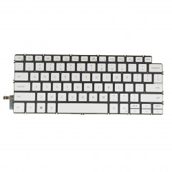 Tastatura Laptop 2in1, Dell, Inspiron 13 7390, 7391, (an 2021), iluminata, argintie, layout US