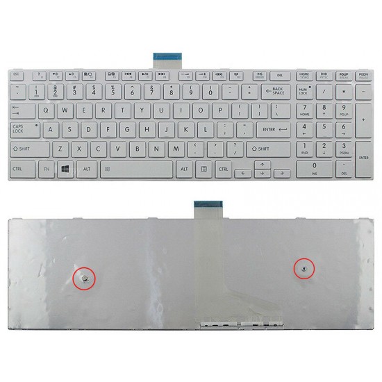 Tastatura Laptop, Toshiba, Satellite C50-A, C50T-A, C55-A, C55T-A, C50D-A, C55D-A, C55DT, alba, layout US