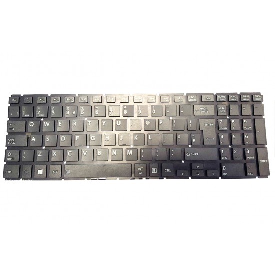 Tastatura Laptop, Toshiba, Satellite L50-B-25C, fara rama, neagra, UK Tastaturi noi