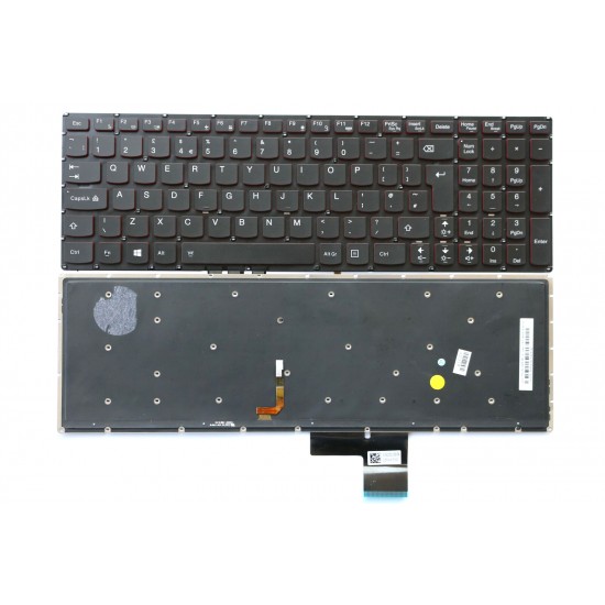 Tastatura laptop Lenovo IdeaPad Y50-70A luminata fara rama UK Tastaturi noi