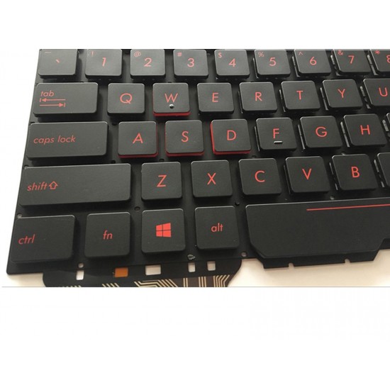 Tastatura Laptop, Asus, ROG GL553, GL553VE, GL553VD, GL553VW, iluminata, rosie, layout US Tastaturi noi